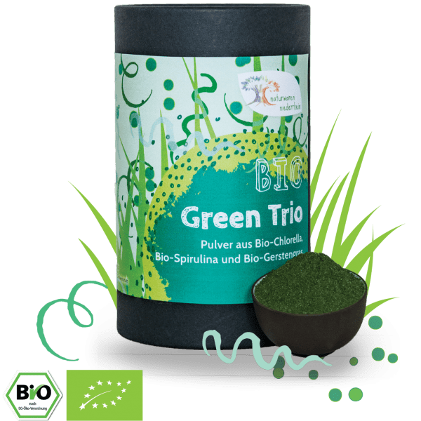 Bio Green Trio - Chlorella, Spirulina & Gerstengras - Pulver 